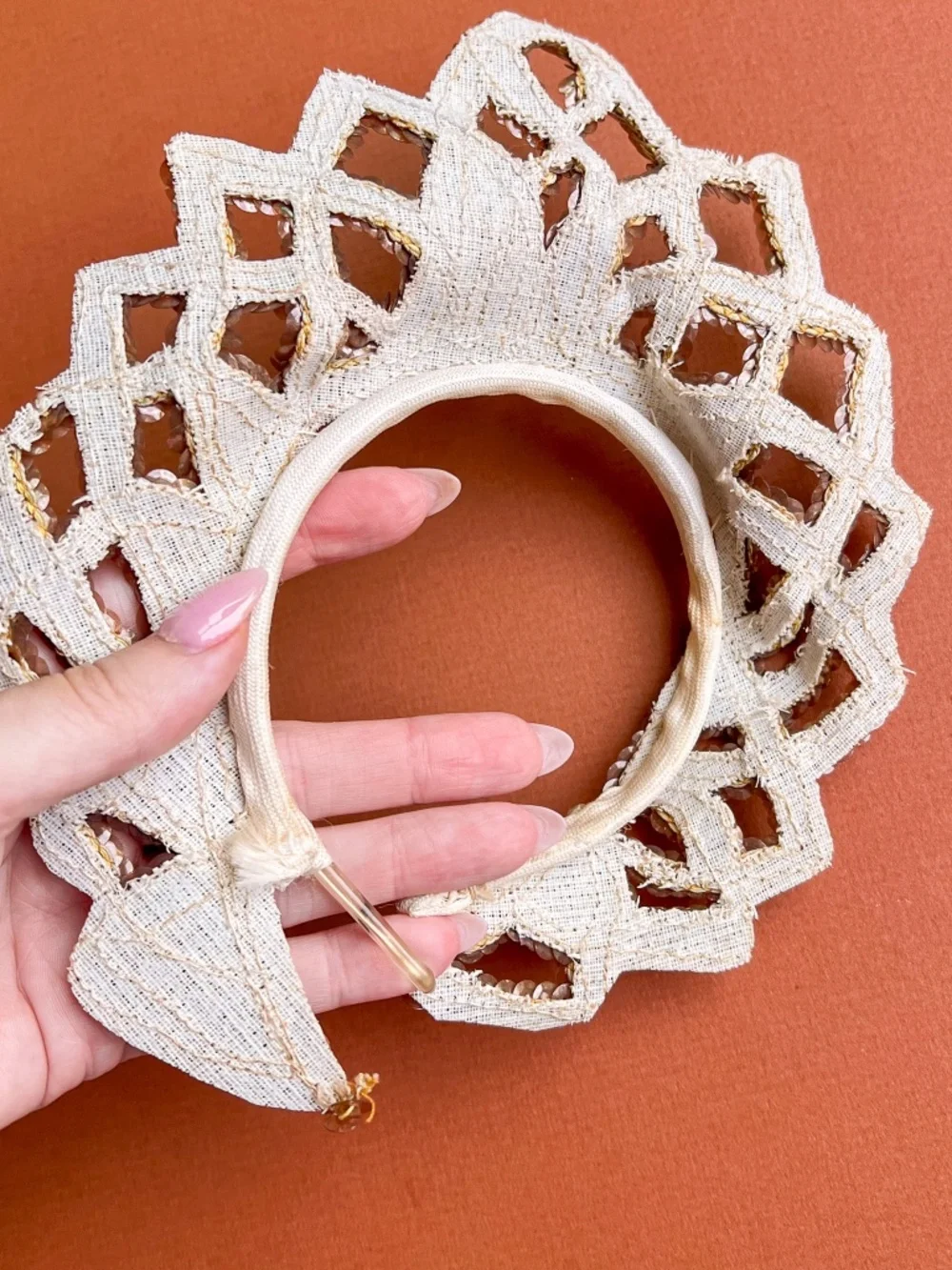 Beautiful Vintage 1940s Bronze Sequins Headband
